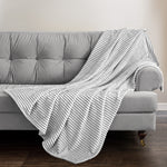 Velosso Corduroy Plush Printed Charcoal Blanket