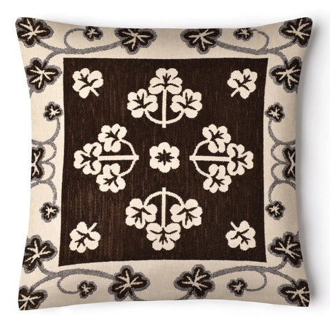 Ashley Mills Chenille Floral Chocolate Cushion Cover