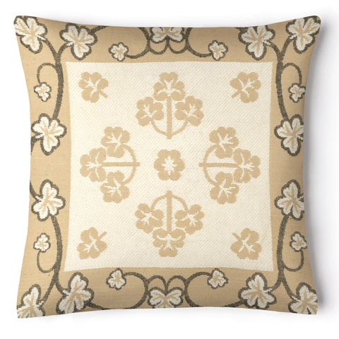 Ashley Mills Chenille Floral Cream Cushion Cover