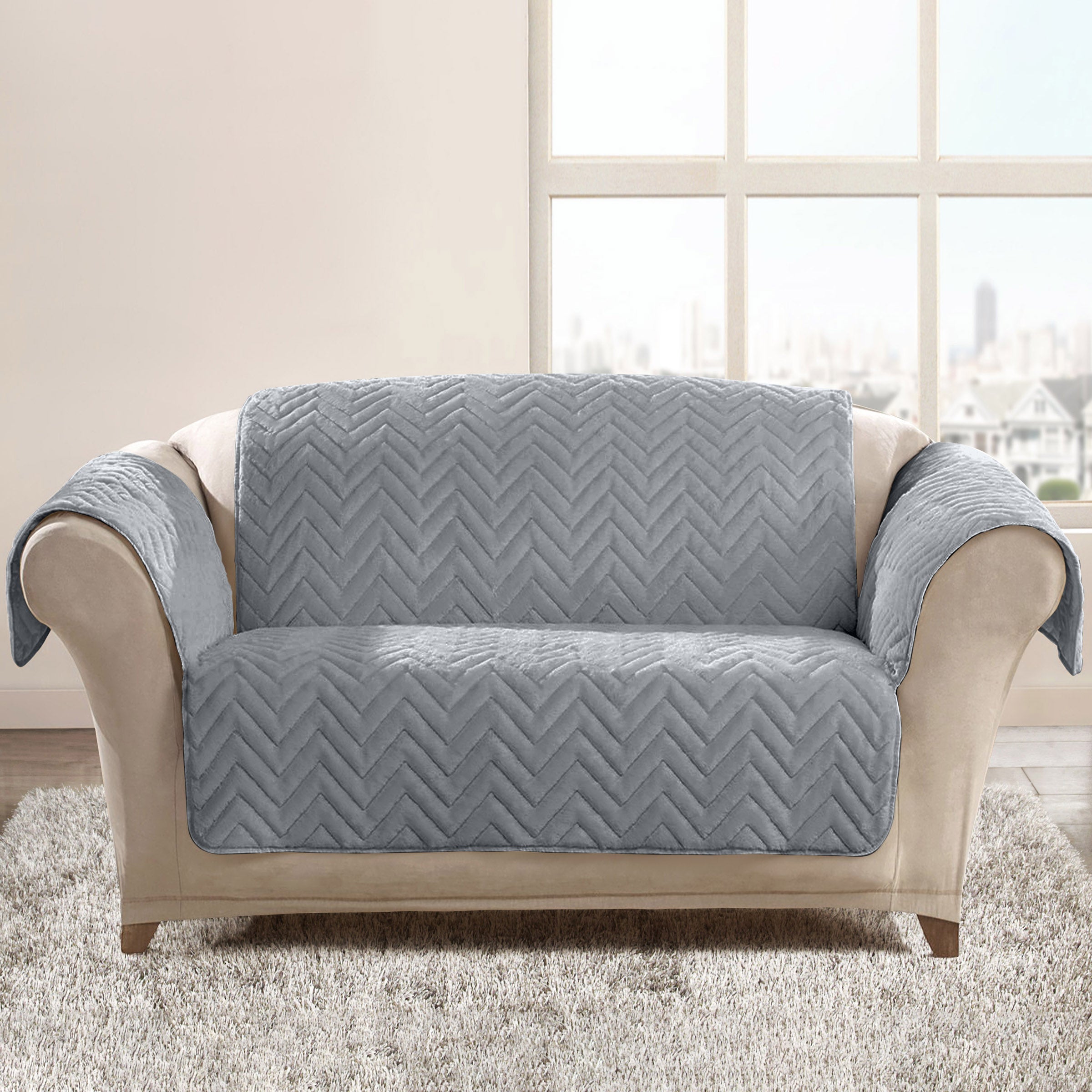Grey Water Repellent Sofa Protector | Linens Online