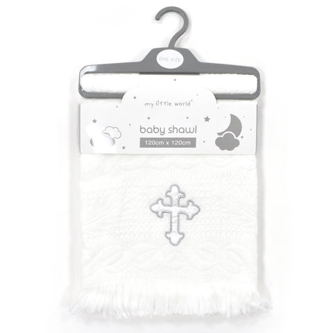 Newborn Baby Embroidered Christening Shawl