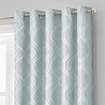 Velosso Clarissa Duck Egg Jacquard Ready Made Eyelet Curtains