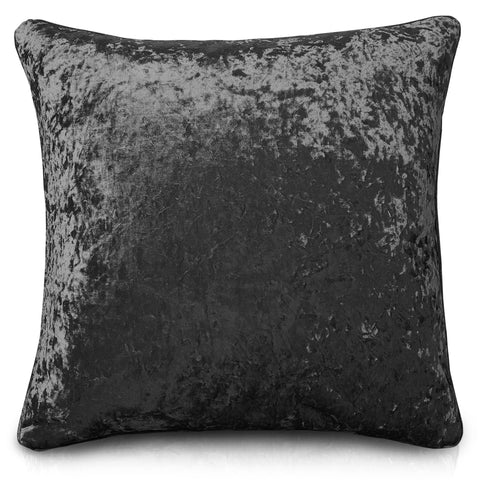 Intimates Plain Charcoal Crushed Velvet Cushion Cover