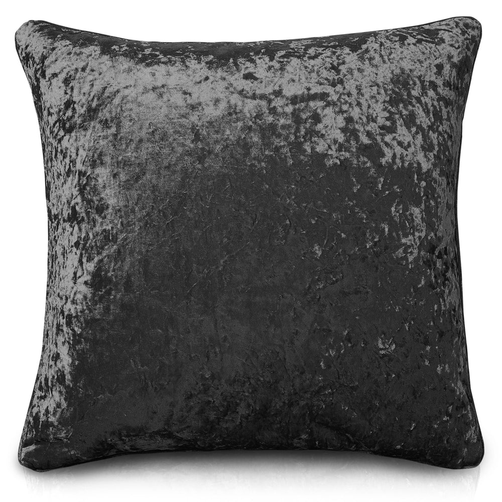 Intimates Plain Charcoal Crushed Velvet Cushion Cover