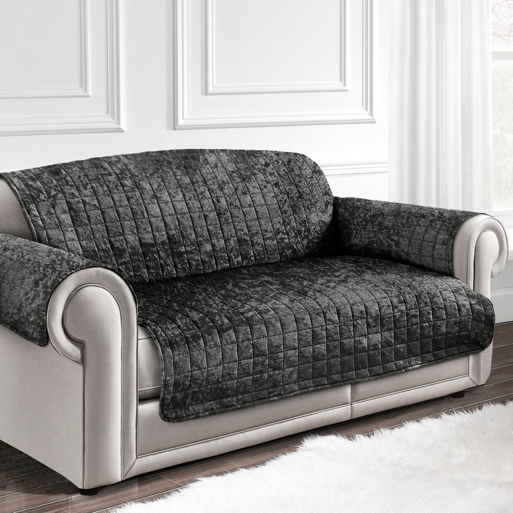 Intimates Luxury Charcoal Crushed Velvet Sofa Protector
