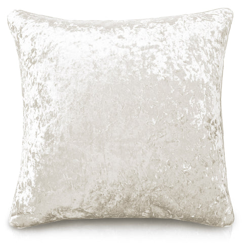 Intimates Plain Cream Crushed Velvet Cushion Cover