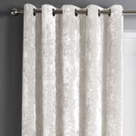 Intimates Crushed Velvet Cream Ready Made Eyelet Curtains