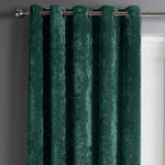 Intimates Crushed Velvet Eyelet Emerald Green Door Curtain