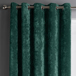 Intimates Emerald Green Crushed Velvet Ready Made Eyelet Curtains