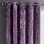 Intimates Mauve Crushed Velvet Ready Made Eyelet Curtains