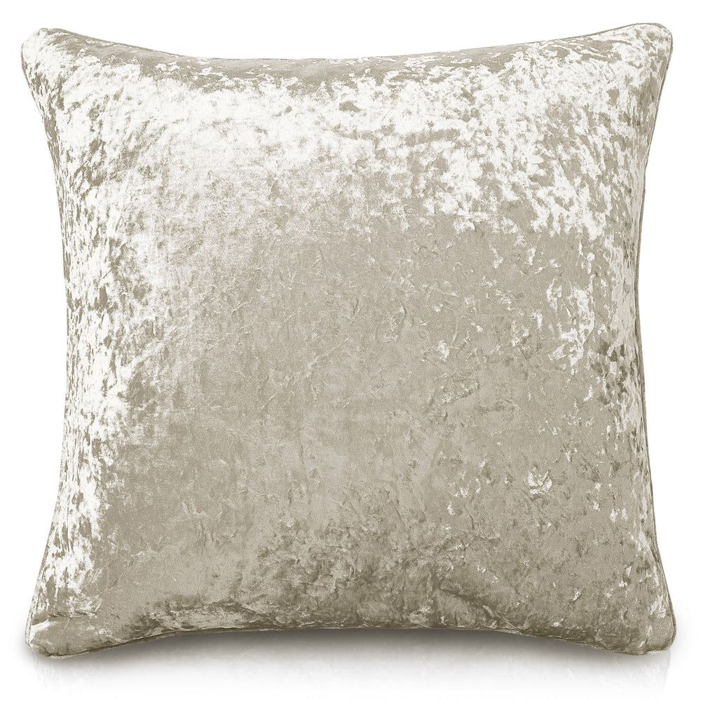Intimates Plain Natural Crushed Velvet Cushion Cover