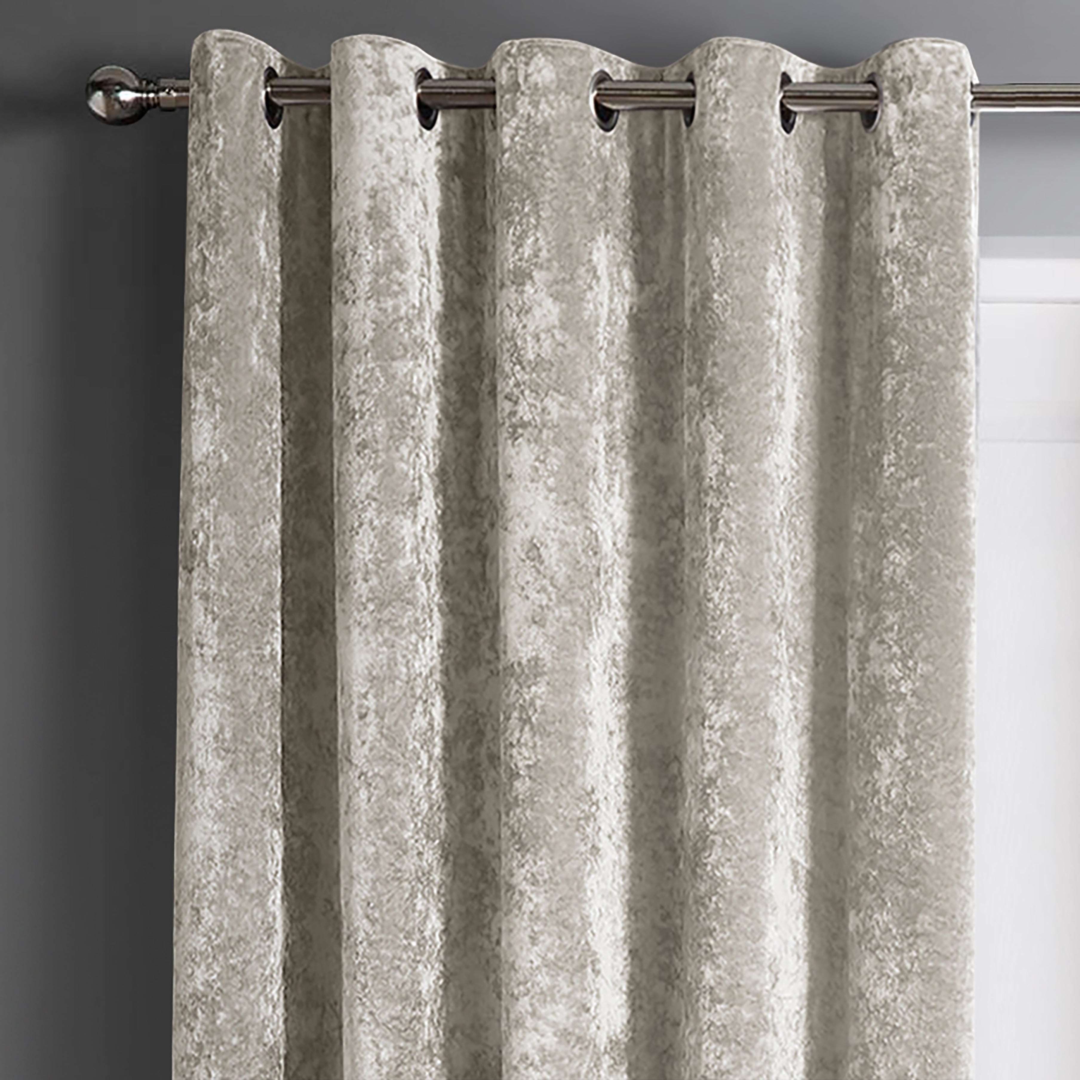 Crushed Velvet Curtains Intimates Crushed Velvet Natural Curtains | Linens Online