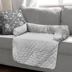 Pet Winks Luxury Crushed Velvet Silver Bolster Pillow Pet Sofa