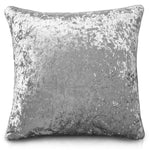 Intimates Plain Silver Crushed Velvet Cushion Cover