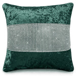 Intimates Crushed Velvet Diamante Emerald Green Cushion Cover