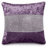 Intimates Crushed Velvet Diamante Mauve Cushion Cover