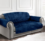 Intimates Luxury Crushed Velvet Navy Blue Sofa Protector