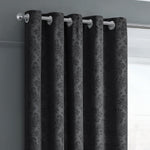 Velosso Ready Made Thermal Dimout Black Damask Curtains