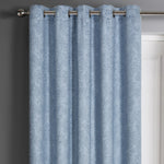 Velosso Damask Blue Dimout Eyelet Door Curtain