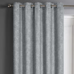 Velosso Damask Silver Dimout Eyelet Door Curtain