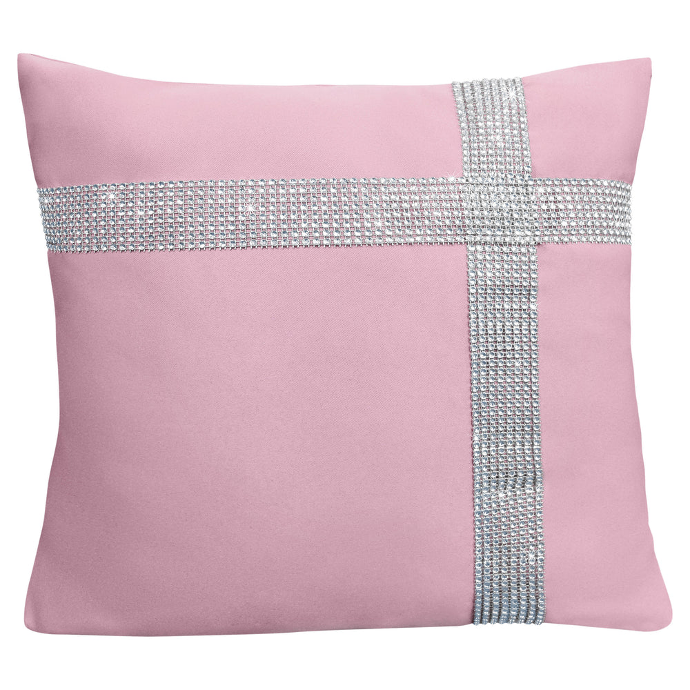 Velosso Diamante Cross Baby Pink Cushion Cover