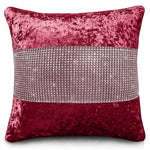 Intimates Raspberry Crushed Velvet Diamante Cushion Cover