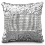 Silver crushed velvet cushions on sale
