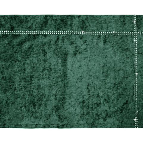 Intimates Crushed Diamante Velvet Luxury Emerald Table Placemat