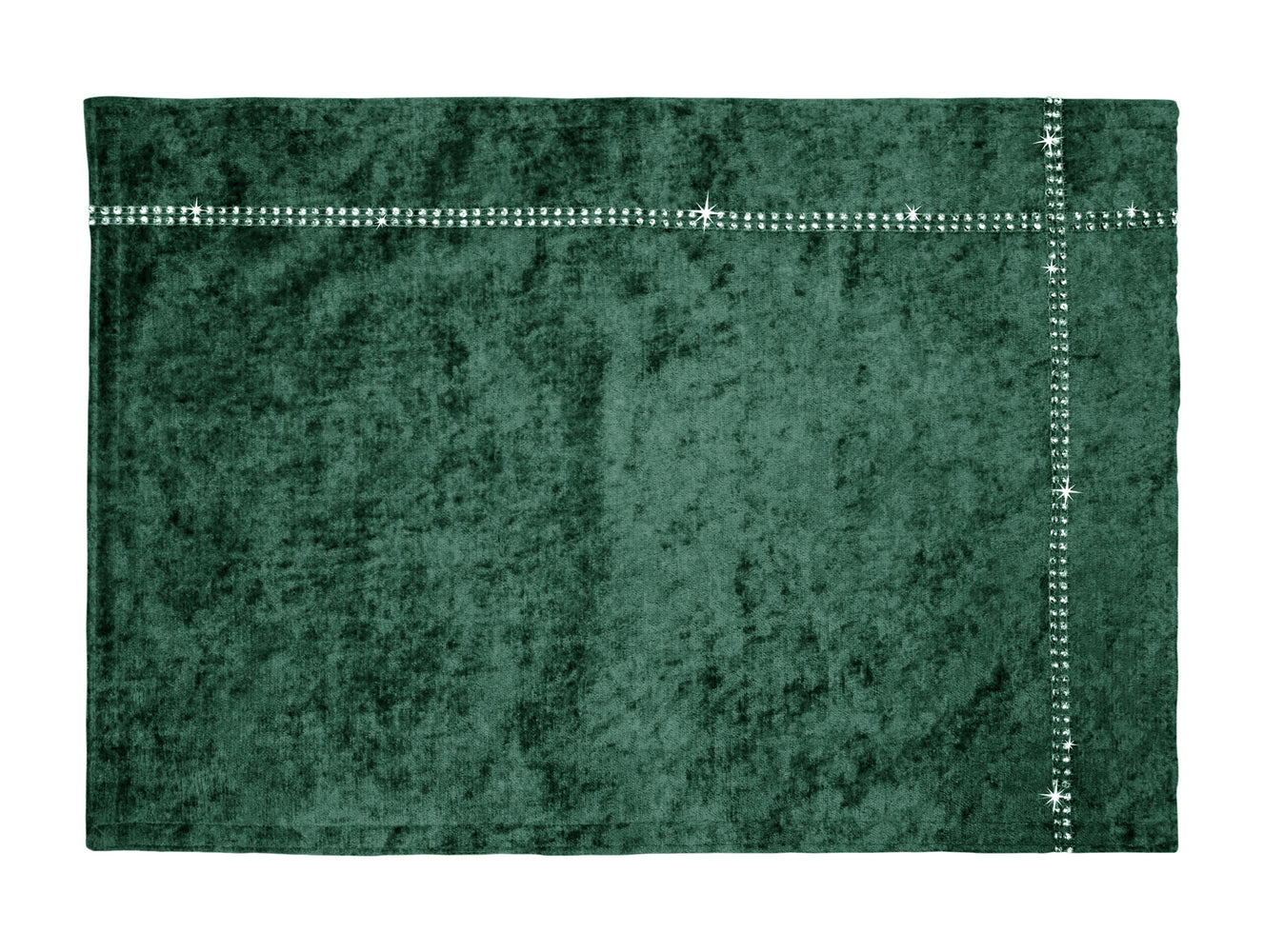 Intimates Crushed Diamante Velvet Luxury Emerald Table Placemat