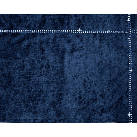 Intimates Crushed Diamante Velvet Luxury Navy Table Placemat