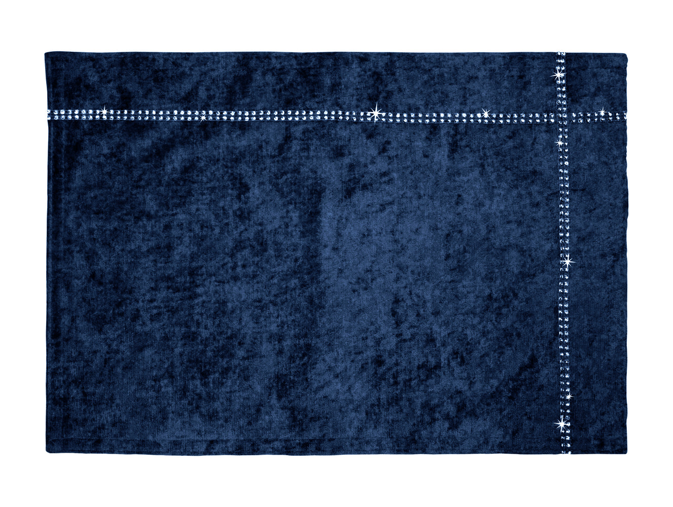 Intimates Crushed Diamante Velvet Luxury Navy Table Placemat