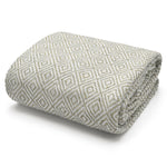 Velosso Luxury Cotton Diamond Beige Tassel Throw