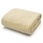 Velosso Luxury Cotton Diamond Ochre Tassel Throw
