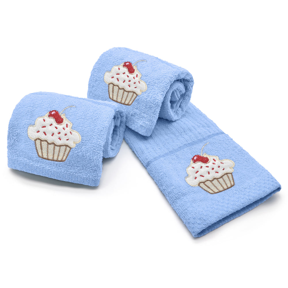Kitchen Trends Blue Cupcake Tea Towel