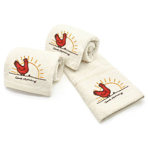 Kitchen Trends Cream Chicken Tea Towel