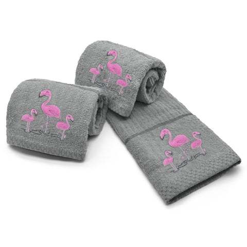 Kitchen Trends Grey Flamingo Tea Towel