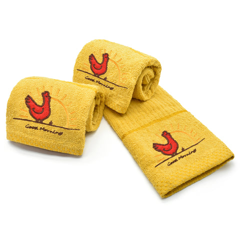 Kitchen Trends Ochre Yellow Chicken Tea Towel