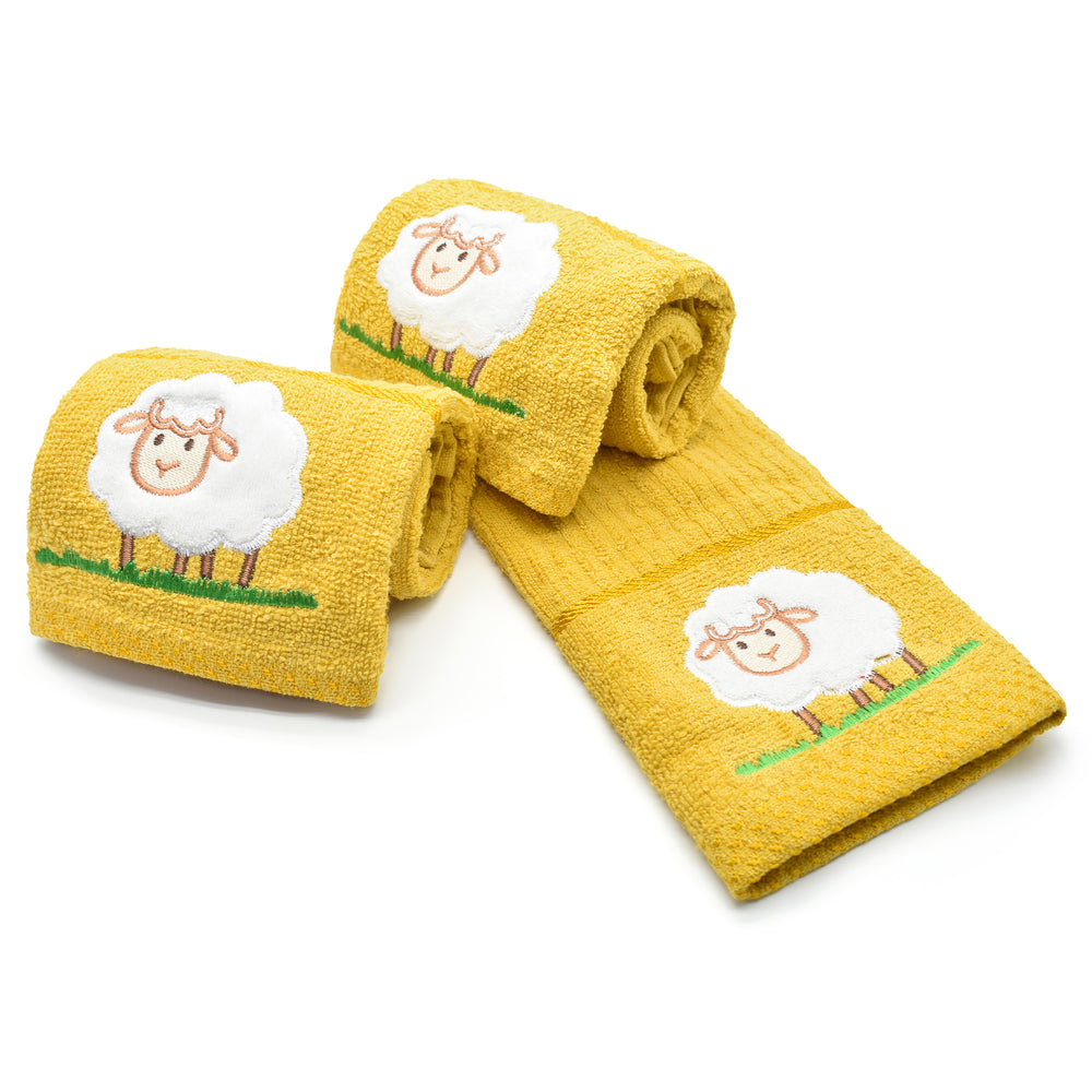 Kitchen Trends Ochre Yellow Sheep Tea Towel