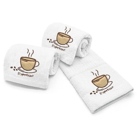 Kitchen Trends White Espresso Tea Towel