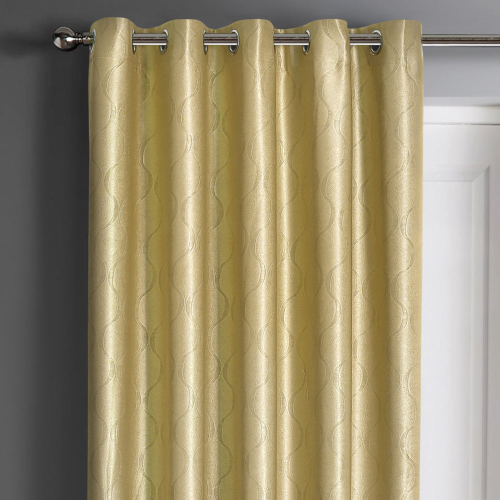 Velosso Evisa Ochre Dimout Eyelet Door Curtain