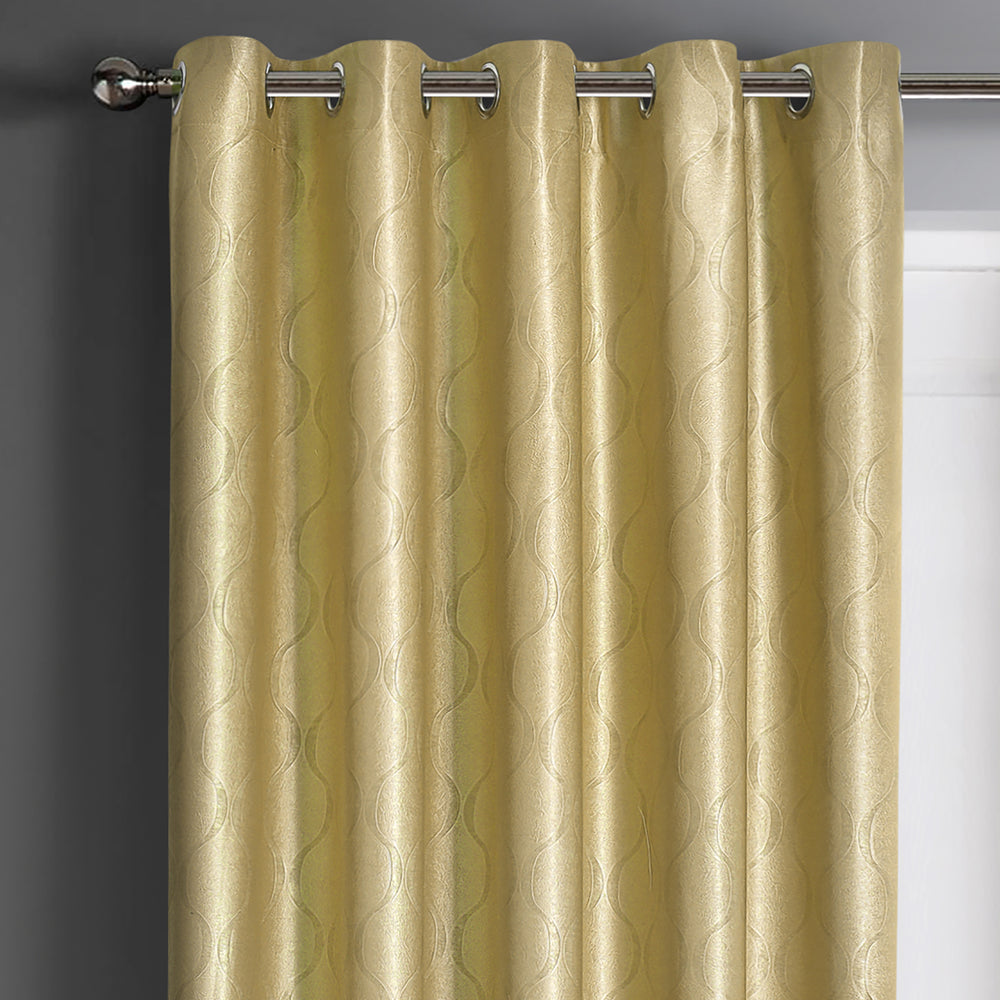 Velosso Evisa Ochre Ready Made Thermal Dimout Curtains