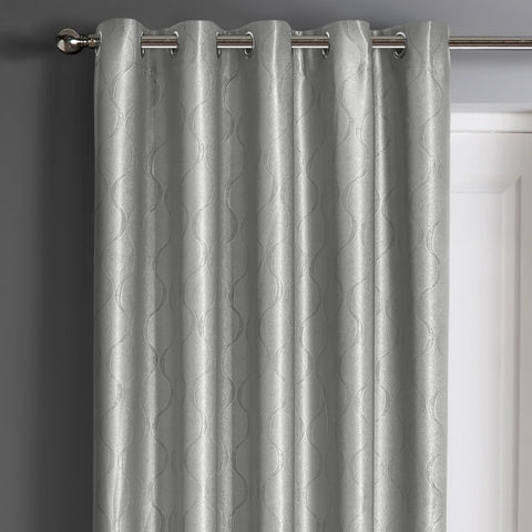 Velosso Evisa Silver Dimout Eyelet Door Curtain