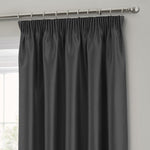 Intimates Faux Silk Black Pencil Pleat Curtains