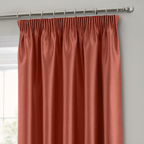 Intimates Copper Faux Silk Pencil Pleat Curtains