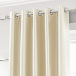Velosso Cream Faux Silk Eyelet Curtains
