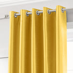 Velosso Ochre Faux Silk Eyelet Curtains