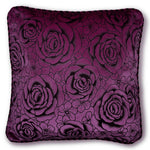 Intimates Flock Rose Velvet Aubergine Cushion Cover