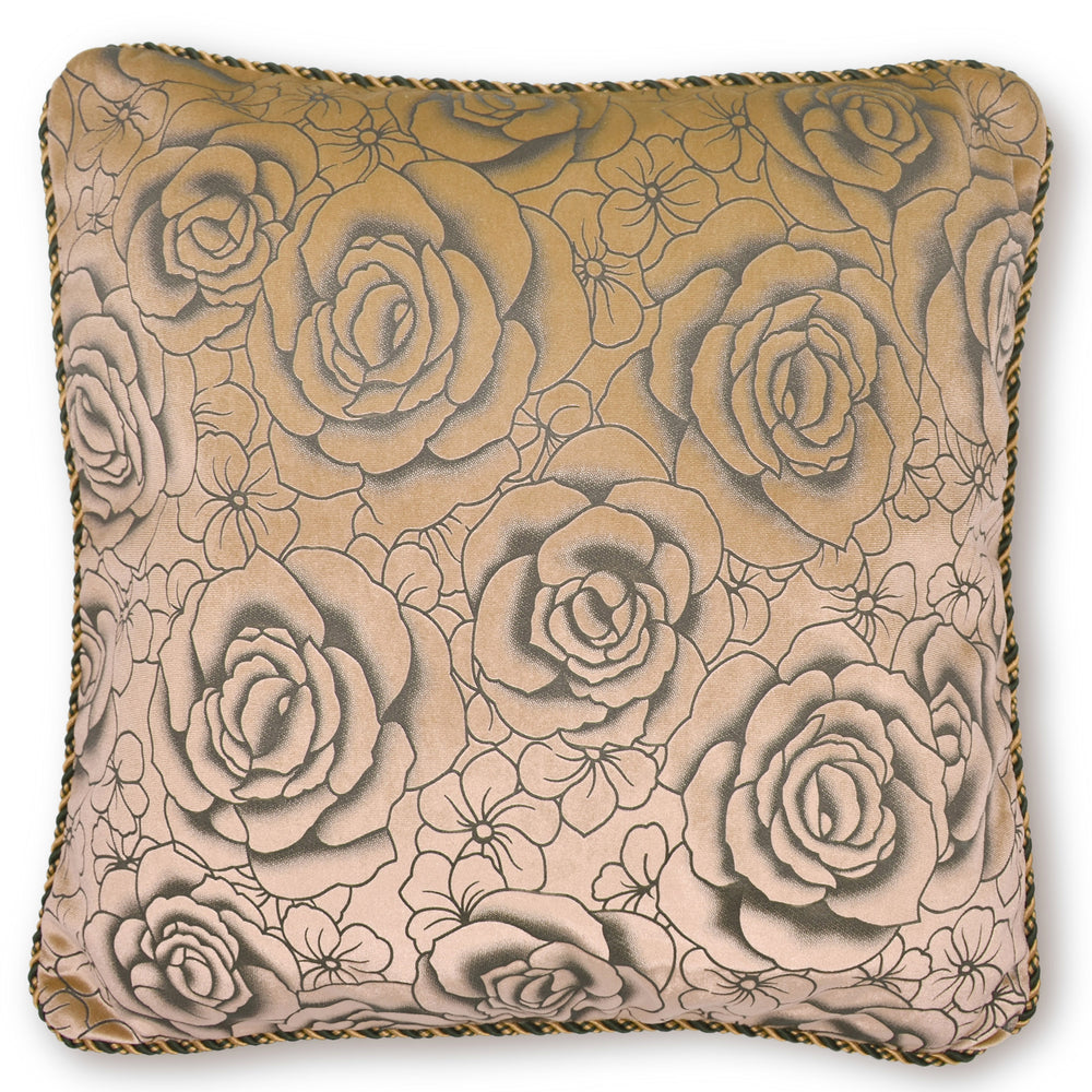 Intimates Flock Rose Velvet Latte Cushion Cover