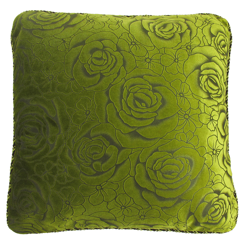 Intimates Flock Rose Velvet Lime Cushion Cover