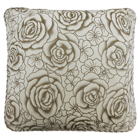 Intimates Flock Rose Velvet White Cushion Cover
